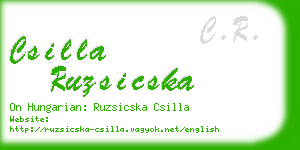csilla ruzsicska business card